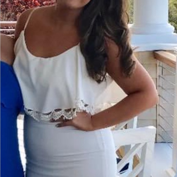 Dress The Population Formal White Dress Size L - Picture 6 of 8